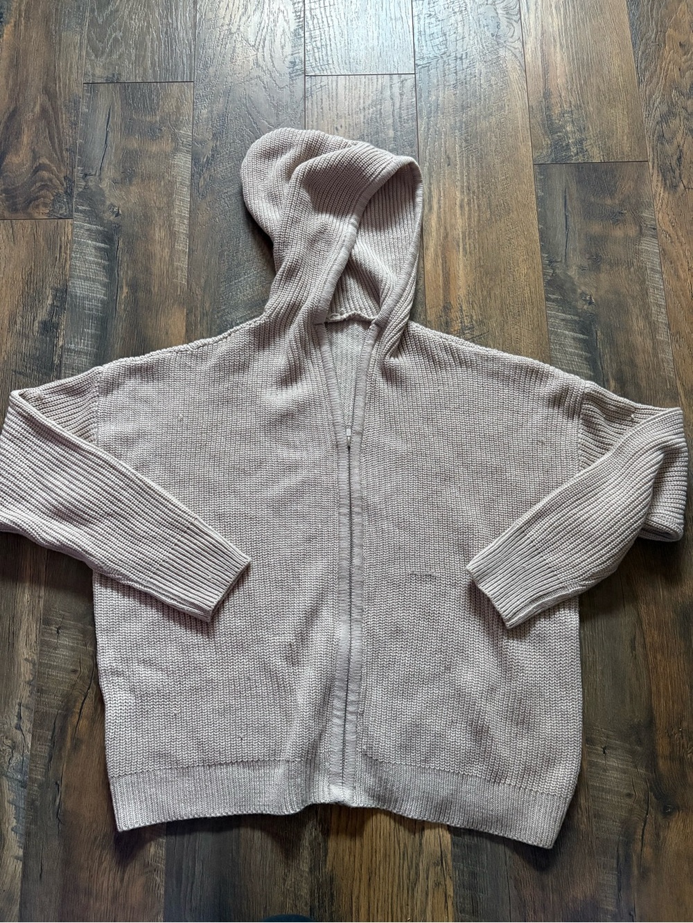T.J.Maxx Light Taupe Hooded Zip Cardigan